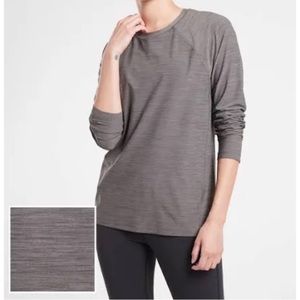 Athleta Heather Gray Ultimate Textured Train Top NWT